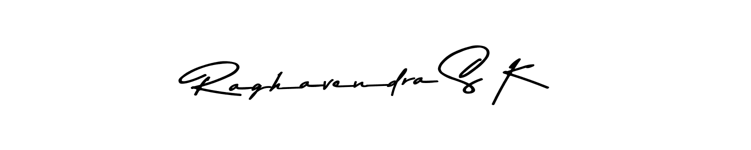 Create a beautiful signature design for name Raghavendra S K. With this signature (Asem Kandis PERSONAL USE) fonts, you can make a handwritten signature for free. Raghavendra S K signature style 9 images and pictures png