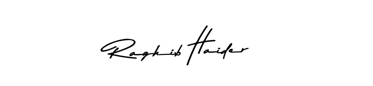 Design your own signature with our free online signature maker. With this signature software, you can create a handwritten (Asem Kandis PERSONAL USE) signature for name Raghib Haider. Raghib Haider signature style 9 images and pictures png