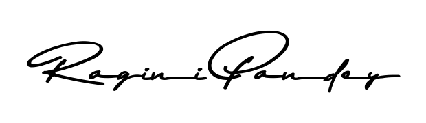The Asem Kandis PERSONAL USE typeface gives name Ragini Pandey a refined look. Suitable for certificates, diplomas, and official verification. Ragini Pandey signature style 9 images and pictures png