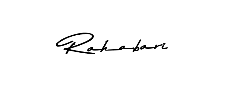 Design your own signature with our free online signature maker. With this signature software, you can create a handwritten (Asem Kandis PERSONAL USE) signature for name Rahabari. Rahabari signature style 9 images and pictures png