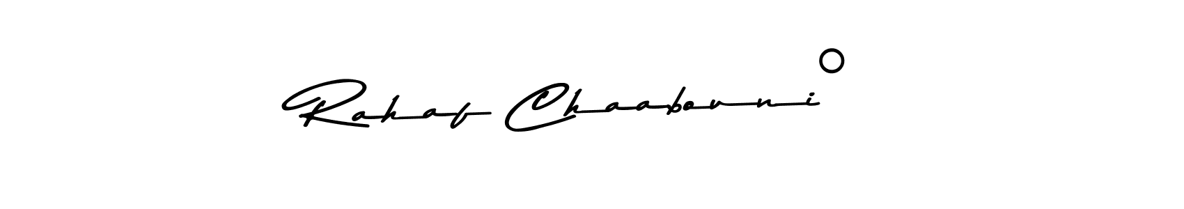 Similarly Asem Kandis PERSONAL USE is the best handwritten signature design. Signature creator online .You can use it as an online autograph creator for name Rahaf Chaabouni°. Rahaf Chaabouni° signature style 9 images and pictures png