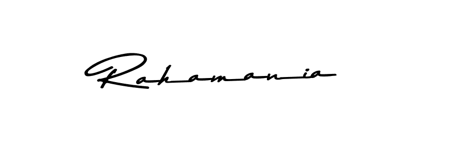 Create a beautiful signature design for name Rahamania. With this signature (Asem Kandis PERSONAL USE) fonts, you can make a handwritten signature for free. Rahamania signature style 9 images and pictures png