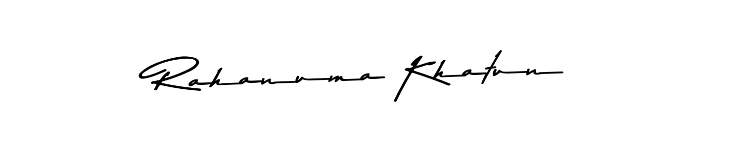 How to make Rahanuma Khatun name signature. Use Asem Kandis PERSONAL USE style for creating short signs online. This is the latest handwritten sign. Rahanuma Khatun signature style 9 images and pictures png