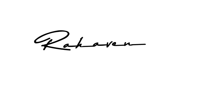 How to make Rahaven name signature. Use Asem Kandis PERSONAL USE style for creating short signs online. This is the latest handwritten sign. Rahaven signature style 9 images and pictures png