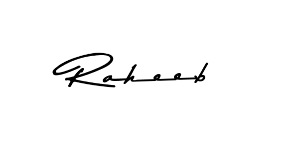 Create a beautiful signature design for name Raheeb. With this signature (Asem Kandis PERSONAL USE) fonts, you can make a handwritten signature for free. Raheeb signature style 9 images and pictures png
