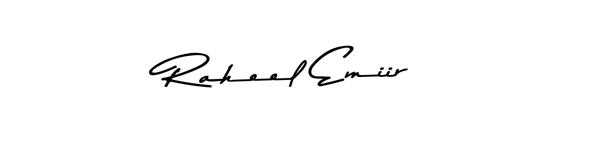 Create a beautiful signature design for name Raheel Emiir. With this signature (Asem Kandis PERSONAL USE) fonts, you can make a handwritten signature for free. Raheel Emiir signature style 9 images and pictures png