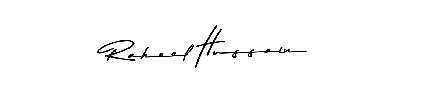 This is the best signature style for the Raheel Hussain name. Also you like these signature font (Asem Kandis PERSONAL USE). Mix name signature. Raheel Hussain signature style 9 images and pictures png