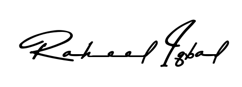 Check out images of Autograph of Raheel Iqbal name. Actor Raheel Iqbal Signature Style. Asem Kandis PERSONAL USE is a professional sign style online. Raheel Iqbal signature style 9 images and pictures png