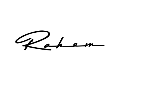 How to make Rahem name signature. Use Asem Kandis PERSONAL USE style for creating short signs online. This is the latest handwritten sign. Rahem signature style 9 images and pictures png