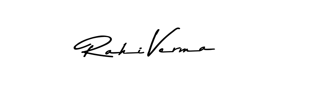 How to make Rahi Verma name signature. Use Asem Kandis PERSONAL USE style for creating short signs online. This is the latest handwritten sign. Rahi Verma signature style 9 images and pictures png