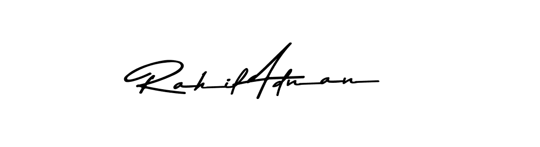 Create a beautiful signature design for name Rahil Adnan. With this signature (Asem Kandis PERSONAL USE) fonts, you can make a handwritten signature for free. Rahil Adnan signature style 9 images and pictures png