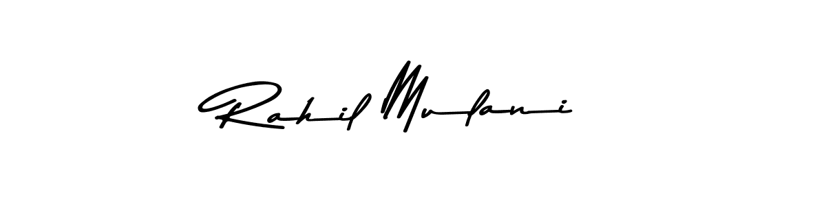 This is the best signature style for the Rahil Mulani name. Also you like these signature font (Asem Kandis PERSONAL USE). Mix name signature. Rahil Mulani signature style 9 images and pictures png