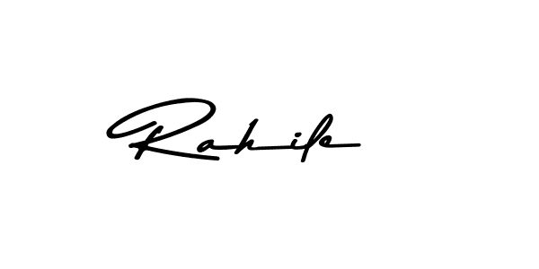 How to make Rahile name signature. Use Asem Kandis PERSONAL USE style for creating short signs online. This is the latest handwritten sign. Rahile signature style 9 images and pictures png