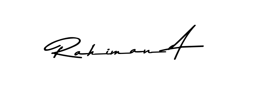 Make a beautiful signature design for name Rahiman A. Use this online signature maker to create a handwritten signature for free. Rahiman A signature style 9 images and pictures png