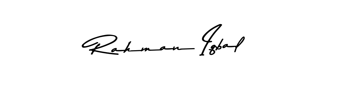 Design your own signature with our free online signature maker. With this signature software, you can create a handwritten (Asem Kandis PERSONAL USE) signature for name Rahman Iqbal. Rahman Iqbal signature style 9 images and pictures png