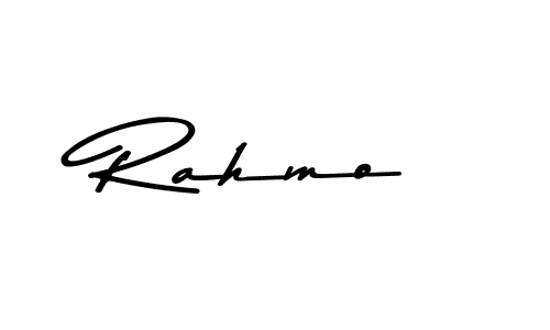 How to make Rahmo name signature. Use Asem Kandis PERSONAL USE style for creating short signs online. This is the latest handwritten sign. Rahmo signature style 9 images and pictures png