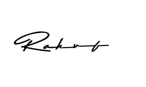 Create a beautiful signature design for name Rahuf. With this signature (Asem Kandis PERSONAL USE) fonts, you can make a handwritten signature for free. Rahuf signature style 9 images and pictures png