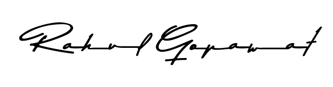 The Asem Kandis PERSONAL USE handwriting style adds charm and authenticity to name Rahul Gopawat. A wonderful choice for personal thank-you notes. Rahul Gopawat signature style 9 images and pictures png