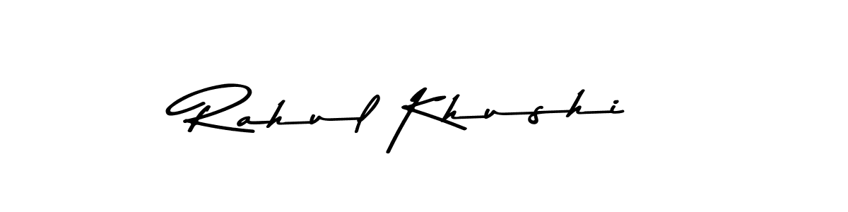 How to make Rahul Khushi name signature. Use Asem Kandis PERSONAL USE style for creating short signs online. This is the latest handwritten sign. Rahul Khushi signature style 9 images and pictures png