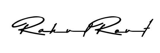Personalize your online presence with Rahul Rout signature rendered in elegant Asem Kandis PERSONAL USE font. Great for website footers and blogs. Rahul Rout signature style 9 images and pictures png