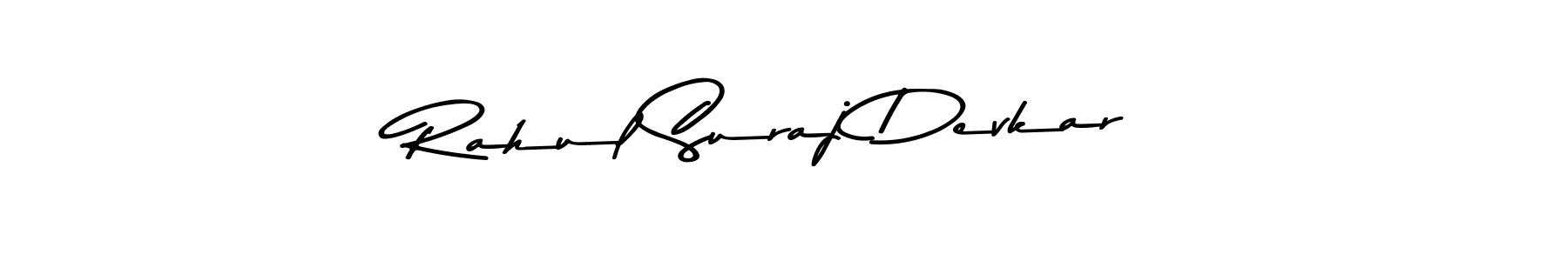 How to make Rahul Suraj Devkar name signature. Use Asem Kandis PERSONAL USE style for creating short signs online. This is the latest handwritten sign. Rahul Suraj Devkar signature style 9 images and pictures png