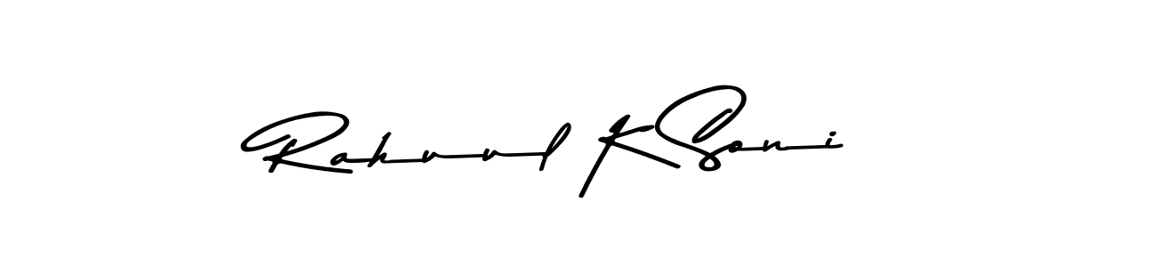 Rahuul K Soni stylish signature style. Best Handwritten Sign (Asem Kandis PERSONAL USE) for my name. Handwritten Signature Collection Ideas for my name Rahuul K Soni. Rahuul K Soni signature style 9 images and pictures png