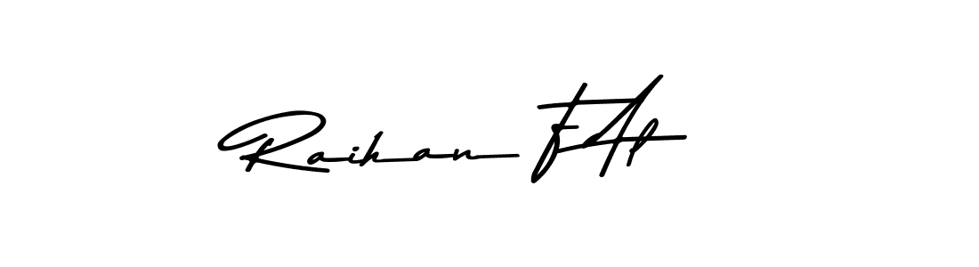 Design your own signature with our free online signature maker. With this signature software, you can create a handwritten (Asem Kandis PERSONAL USE) signature for name Raihan F Al. Raihan F Al signature style 9 images and pictures png