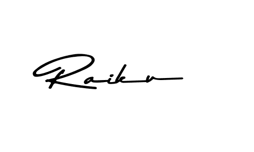 Create a beautiful signature design for name Raiku. With this signature (Asem Kandis PERSONAL USE) fonts, you can make a handwritten signature for free. Raiku signature style 9 images and pictures png