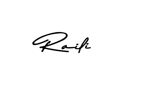 Use a signature maker to create a handwritten signature online. With this signature software, you can design (Asem Kandis PERSONAL USE) your own signature for name Raili. Raili signature style 9 images and pictures png
