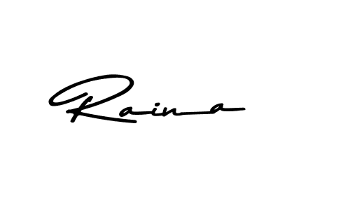 How to make Raina name signature. Use Asem Kandis PERSONAL USE style for creating short signs online. This is the latest handwritten sign. Raina signature style 9 images and pictures png