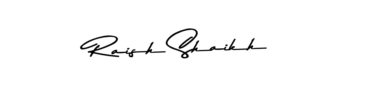 Create a beautiful signature design for name Raish Shaikh. With this signature (Asem Kandis PERSONAL USE) fonts, you can make a handwritten signature for free. Raish Shaikh signature style 9 images and pictures png