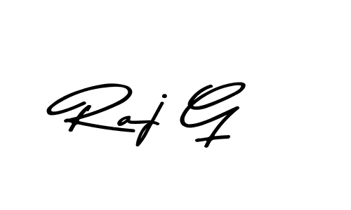 How to make Raj G name signature. Use Asem Kandis PERSONAL USE style for creating short signs online. This is the latest handwritten sign. Raj G signature style 9 images and pictures png