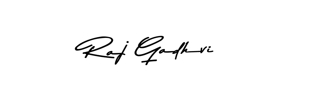 How to make Raj Gadhvi name signature. Use Asem Kandis PERSONAL USE style for creating short signs online. This is the latest handwritten sign. Raj Gadhvi signature style 9 images and pictures png