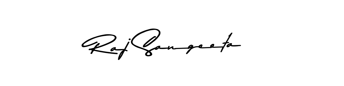 How to make Raj Sangeeta name signature. Use Asem Kandis PERSONAL USE style for creating short signs online. This is the latest handwritten sign. Raj Sangeeta signature style 9 images and pictures png