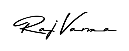 Design your own signature with our free online signature maker. With this signature software, you can create a handwritten (Asem Kandis PERSONAL USE) signature for name Raj Varma. Raj Varma signature style 9 images and pictures png