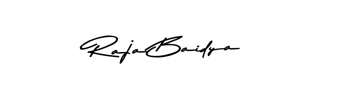 How to make Raja Baidya name signature. Use Asem Kandis PERSONAL USE style for creating short signs online. This is the latest handwritten sign. Raja Baidya signature style 9 images and pictures png