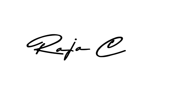 How to make Raja C name signature. Use Asem Kandis PERSONAL USE style for creating short signs online. This is the latest handwritten sign. Raja C signature style 9 images and pictures png