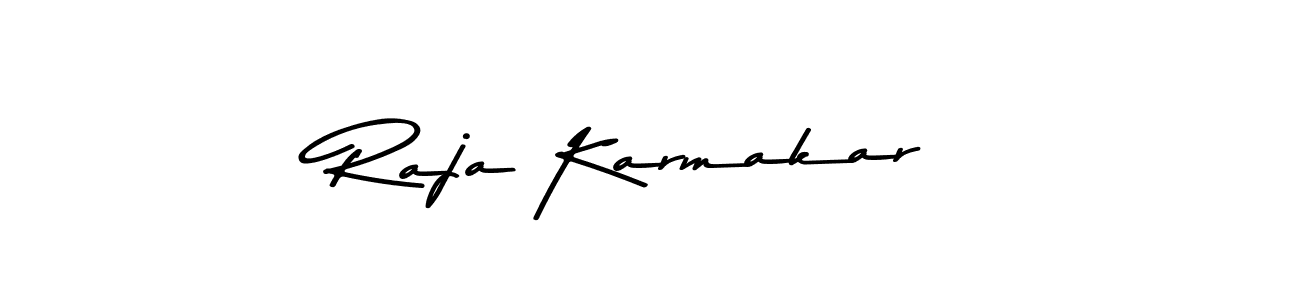 How to make Raja Karmakar name signature. Use Asem Kandis PERSONAL USE style for creating short signs online. This is the latest handwritten sign. Raja Karmakar signature style 9 images and pictures png