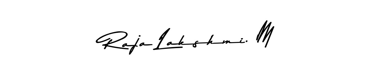 The best way (Asem Kandis PERSONAL USE) to make a short signature is to pick only two or three words in your name. The name Raja Lakshmi. M include a total of six letters. For converting this name. Raja Lakshmi. M signature style 9 images and pictures png