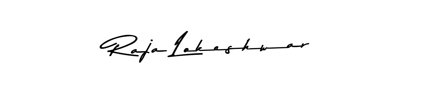 Use a signature maker to create a handwritten signature online. With this signature software, you can design (Asem Kandis PERSONAL USE) your own signature for name Raja Lokeshwar. Raja Lokeshwar signature style 9 images and pictures png