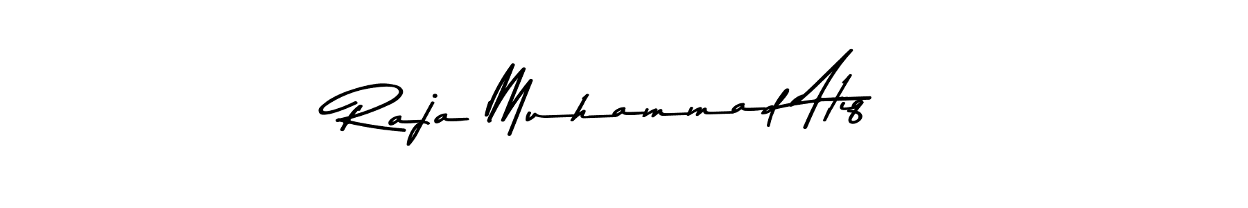 Create a beautiful signature design for name Raja Muhammad Atiq. With this signature (Asem Kandis PERSONAL USE) fonts, you can make a handwritten signature for free. Raja Muhammad Atiq signature style 9 images and pictures png