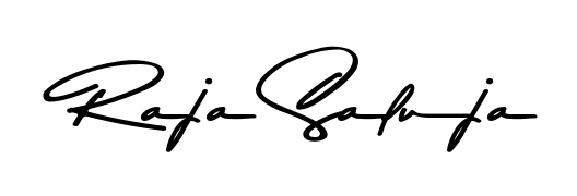 Looking for an artistic signature for Raja Saluja? The Asem Kandis PERSONAL USE calligraphy style gives a sophisticated flow suitable for business cards and emails. Raja Saluja signature style 9 images and pictures png