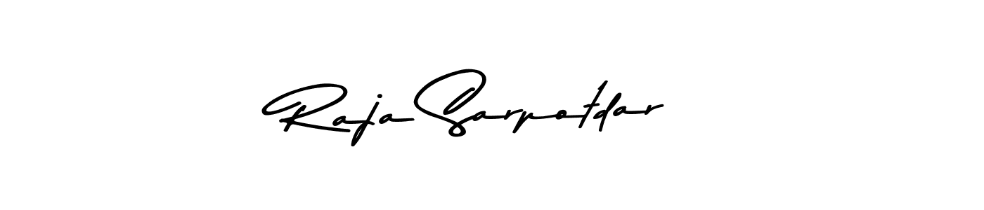 How to make Raja Sarpotdar name signature. Use Asem Kandis PERSONAL USE style for creating short signs online. This is the latest handwritten sign. Raja Sarpotdar signature style 9 images and pictures png
