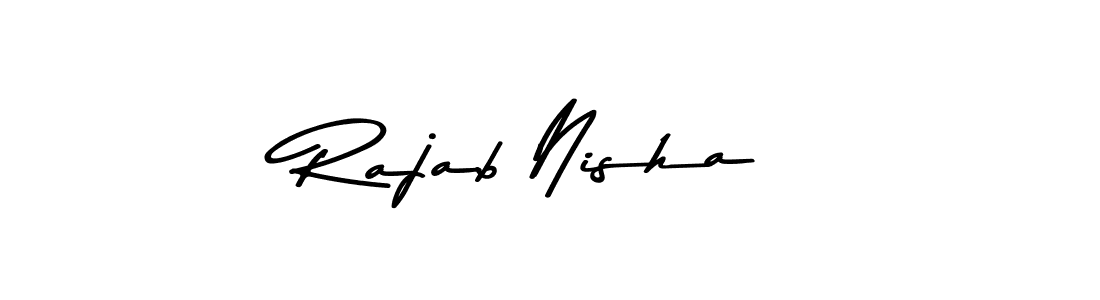 Here are the top 10 professional signature styles for the name Rajab Nisha. These are the best autograph styles you can use for your name. Rajab Nisha signature style 9 images and pictures png