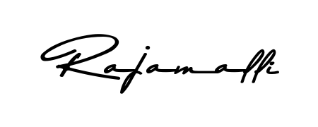 How to make Rajamalli name signature. Use Asem Kandis PERSONAL USE style for creating short signs online. This is the latest handwritten sign. Rajamalli signature style 9 images and pictures png