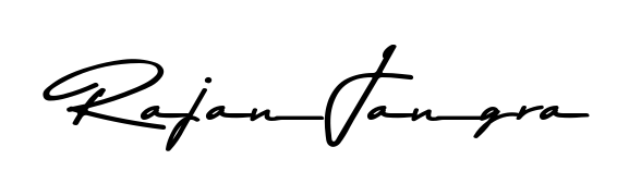Quickly download Rajan Jangra name signature in high-resolution PNG using Asem Kandis PERSONAL USE style. Ready to insert into PDFs and online applications. Rajan Jangra signature style 9 images and pictures png