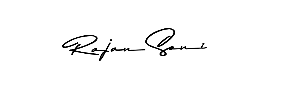Create a beautiful signature design for name Rajan Soni. With this signature (Asem Kandis PERSONAL USE) fonts, you can make a handwritten signature for free. Rajan Soni signature style 9 images and pictures png