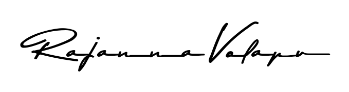 A stylish, flowing autograph style designed for name Rajanna Volapu using Asem Kandis PERSONAL USE typography. Perfect for digital creative projects. Rajanna Volapu signature style 9 images and pictures png