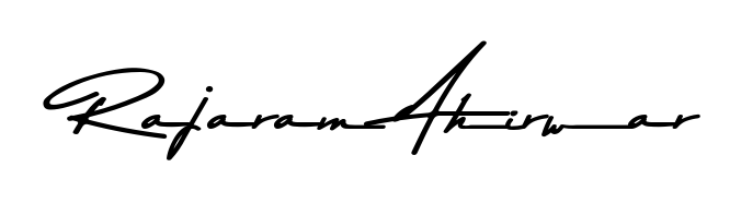 Create a personalized artistic stamp with Rajaram Ahirwar in Asem Kandis PERSONAL USE font. Perfect for visual artists, designers, and influencers. Rajaram Ahirwar signature style 9 images and pictures png