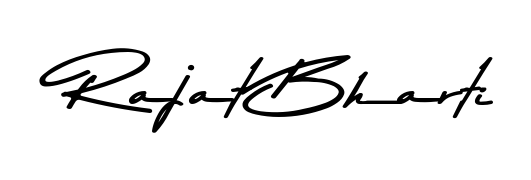 Achieve flawless digital penmanship with Rajat Bharti name in Asem Kandis PERSONAL USE font. The perfect tool for creating online signatures. Rajat Bharti signature style 9 images and pictures png